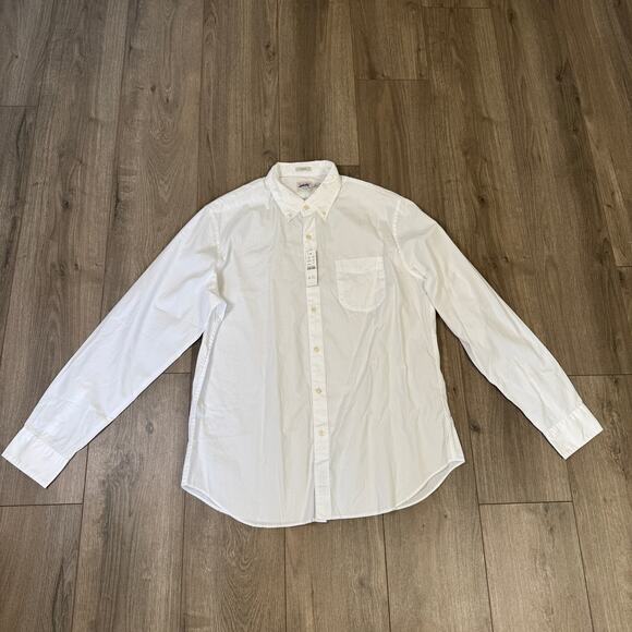 J.Crew Classic Secret Wash Cotton Poplin Shirt L White Button Down Long Sleeve - Picture 3 of 8